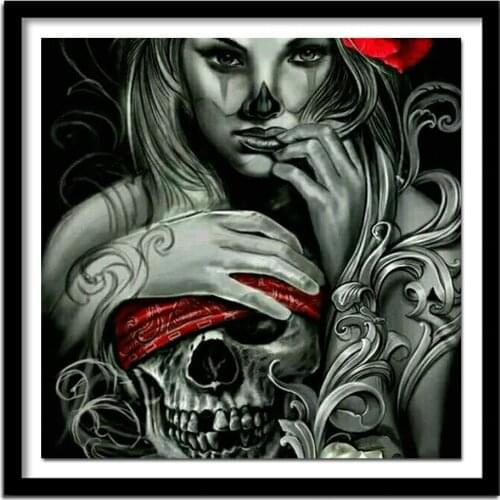 5D Diamond Painting Cross Stitch Skull beauty Diamond Embroidery Square Diy Diamond Home Decoration ZB893