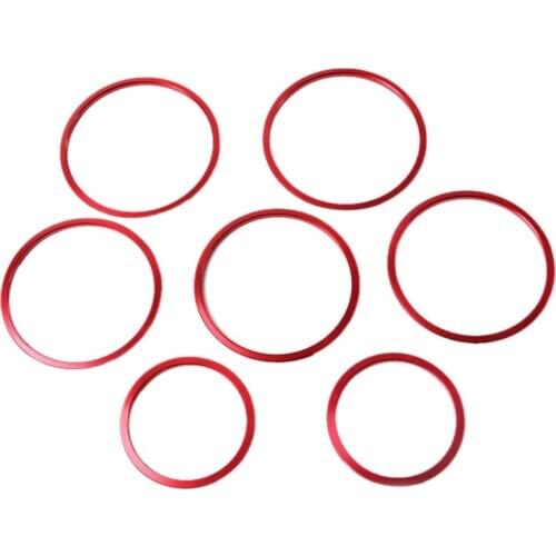 7Pcs Red Exterior A/C Air Vent Outlet Ring Cover Trim for Mercedes Benz C Class 2015 W205 C180 C200 C250 C300 C400 & GLC 2016