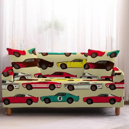 Car Elastic Sofa Covers For Living Room Stretch Cartoon Anti-dust Couch Cover Non-slip Furniture Protector 1/2/3/4 Seater