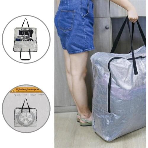 Thicker Useful Clear Plastic Tote Bags Storage Carry Pouch PE Zippered Toiletry Bag Strong Load-bearing for Trip