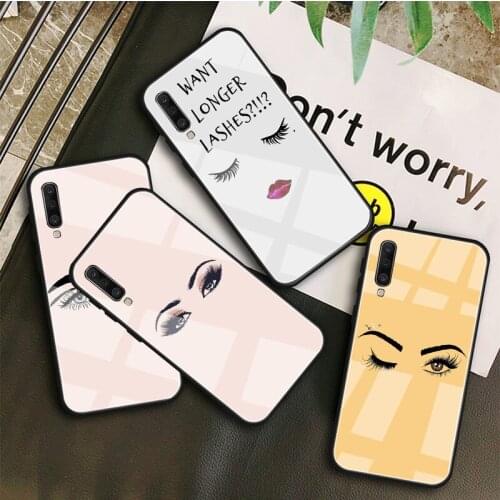 Makeup drawings Tempered Glass Case For Samsung Galaxy A10S A20S A20E A30S A40 A50S A60 A70 A80 A90 A6 A7 A8