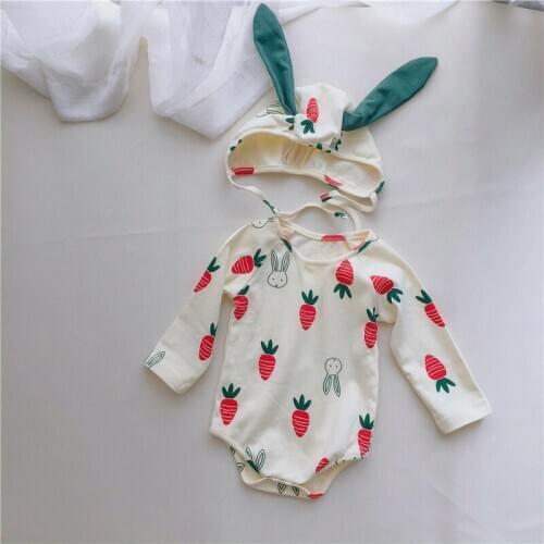 Baby Rompers Autumn Newborn Baby Clothes Cartoon Girls Boys Long Sleeve Ropa Bebe Jumpsuit with Hat Baby Clothing