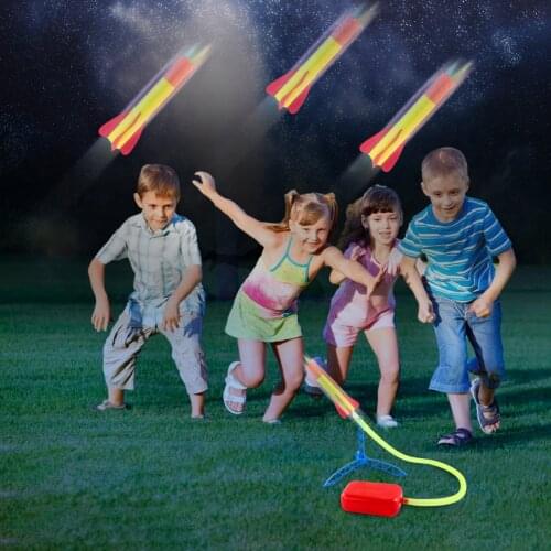 Kids Air Pressed Stomp Rocket Pedal Games Outdoor Sports Kids League Launchers Step Pump Skittles Children Foot Family Game Toy