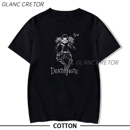 Death Note Printed T Shirt Harajuku Gothic Tees Fashion Japanese Anime Shirt Men Tee Cotton 100% Oversized Tshirt