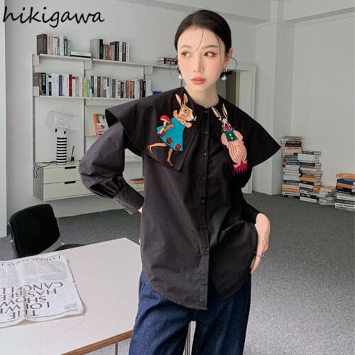 HIKIGAWA Womens Black Shirts