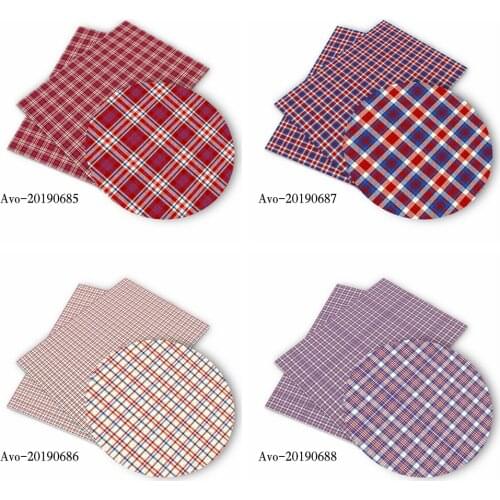 Huangtao DIY Faux Leather Fabric Lattice Colorful Line Printed Handmade Bags Materials DIY Hair Bows By Yard By Roll Supplies