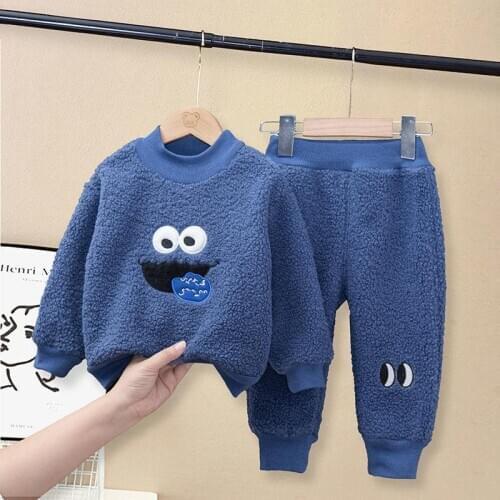 2021 Children Clothes Set Spring Autumn Kids Boys Letter Suit Pullover Sweater + Trousers Baby Fashion Girls Stitching Clothes