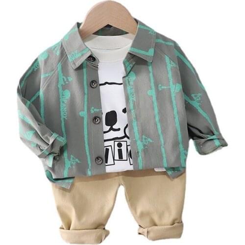 New Spring Autumn Baby Boys Clothes Suit Children Fashion Jacket T-Shirt Pants 3Pcs/Sets Toddler Casual Costume Kids Tracksuits