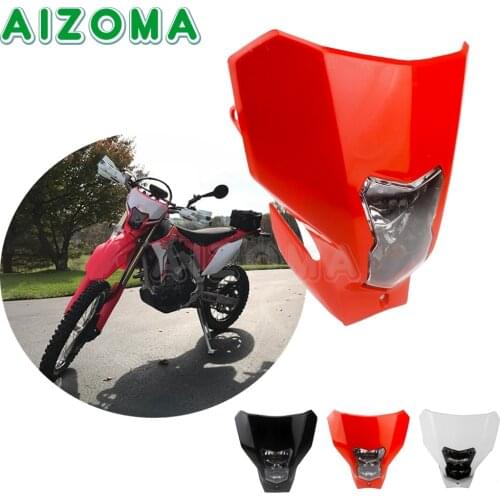 DC 12V Supermoto Dirt Bike Headleap Headlight MX Enduro Motocross Head Light Fairing Mask For Honda CRF450L CRF450 XR 2019-2020