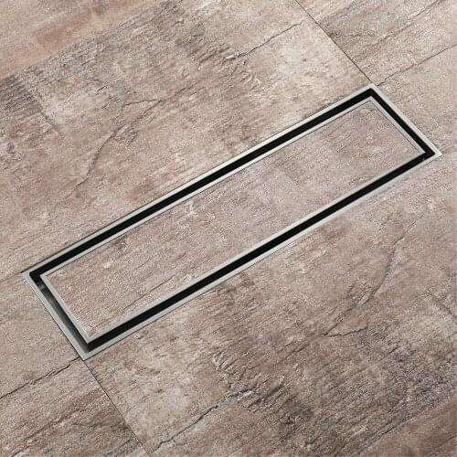 Brushed 300*82mm rectangular copper large displacement insect-proof and odor-proof invisible floor drain HIDL156-4