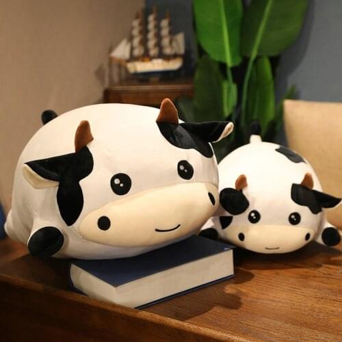 Cute Cow Plush Toys Soft Cartoon Stuffed Animal Fat Cattle Doll Kids Sleeping Children Birthday Presents