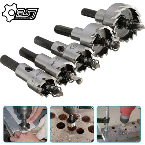 5Pcs Carbide Tip HSS Drill Bit Saw Set Metal Wood Drilling Hole Cut Tool for Installing Locks 16/18.5/20/25/30mm