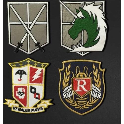 Attack on animation onslaught of giant Titan Investigation Corps Military Army Tactical Embroidery Patches For Clothes