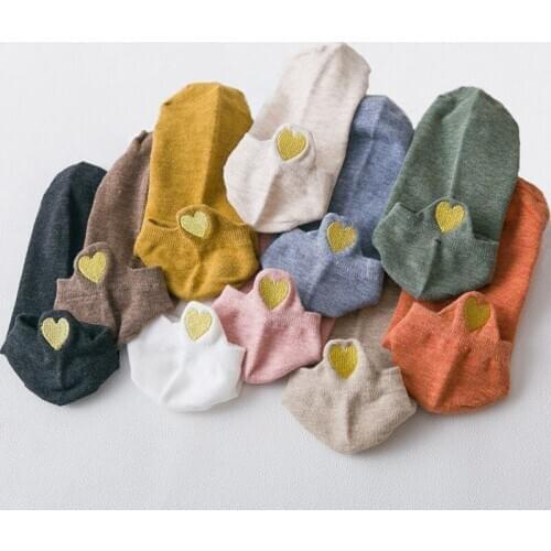 4 Pairs Kawaii Embroidery Cartoon Socks Women Set Love Daisy Flower Ankle Socks Happy Funny Girl Pink Socks Cotton Popsocket