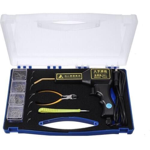 New Hot Stapler Plastic Repair Car Bumper Fender Fairing Welder Tools + Staples With Led Lighting Welding Tool