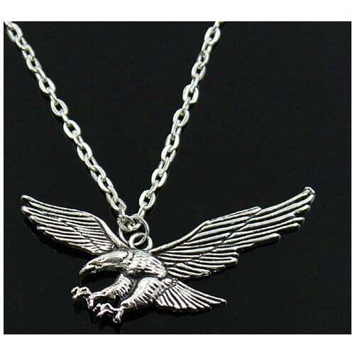 New Fashion Hawk Eagle Pendants Round Cross Chain Short Long Mens Womens Silver Color Necklace Jewelry Gift
