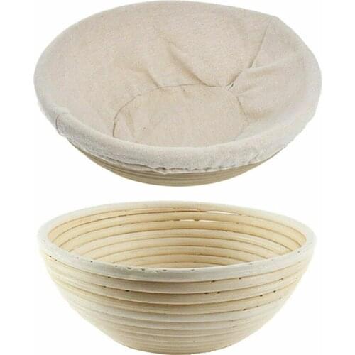 Rattan Basket Wicker Banneton Bortform Bread Proofing Storage Round Fruit Tray Dough Food Container Organizer Christmas Basket