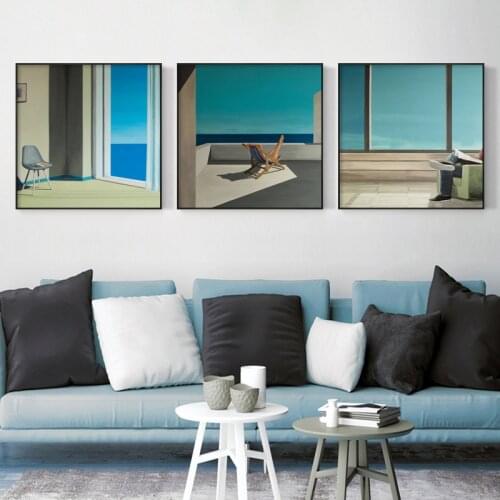 Simple Blue Mediterranean Resort Sport Style Pool Modern Decorative Canvas Wall Art Poster for Office Home Hotel Decor
