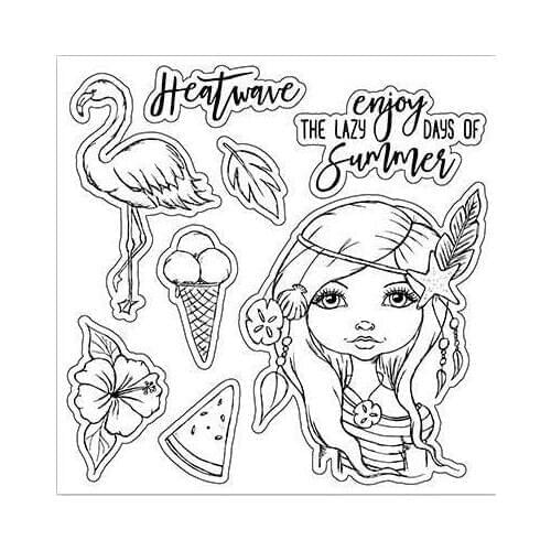 Gril Transparent Clear Silicone Stamp Seal DIY Scrapbooking photo Album Decorative Clear Stamp C380