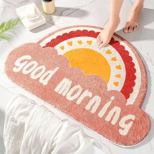 Cartoon Entrance Doormats Non-slip Bath Rugs Absorbent Carpet for Living Room Kitchen Door Floor Mat Hallway Rainbow Foot Pads