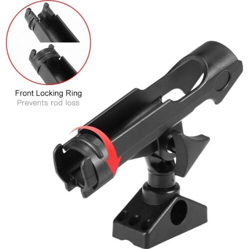 ABS Adjustable Boat Fishing Rod Rack Holder Device Pole Kayak Support Fixer Fix Pole Rotatable 7724N