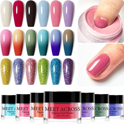 MEET ACROSS Nail Thermal Powder Temperature Change Color Pigment Powder Nail Glitter Luminous Dust Chameleon Nail Decoration