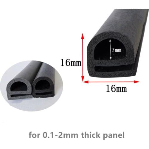 E Shape Silicone Rubber Foam Sealing Strip High Temperature Heat Resistant Seals Strip 16x16mm Gray Black