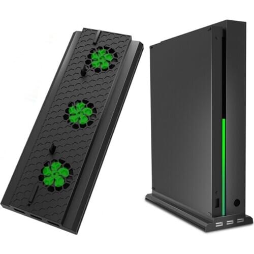 Vertical Stand With Cooling Fan For Xbox One X, Console Holder Cooler With 3 Usb Ports For Xbox One X Console