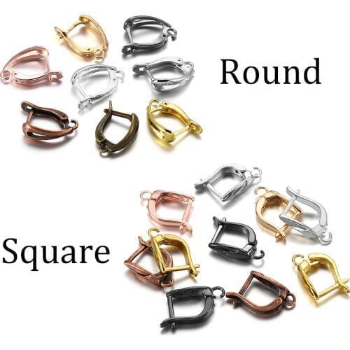 6-12Pcs/lot French Hoop Lever Back Open Loop Earring Hook Clasps Settings For DIY Jewelry Making Findings Accessories Supplies