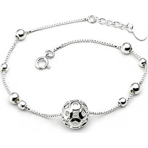 La Monada 925 Sterling Silver Ladies Box Chain Ball Bracelets For Women Silver Sterling Minimalist Woman Bracelet Trendy Fashion