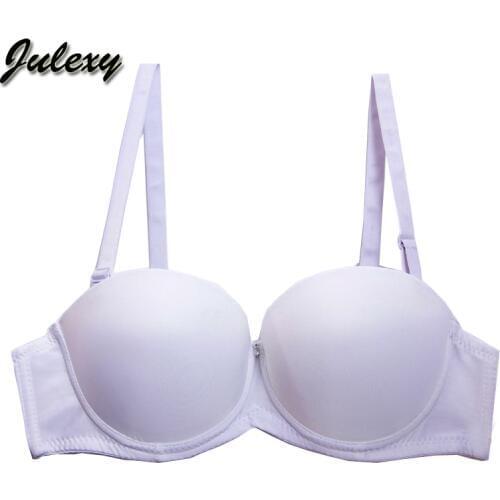 Julexy AB Push Up Bralette Women Bra 1/2 Cup Hot Sell 2018 Thickening Gathered A Strapless Seamless Brassiere Padded Underwear
