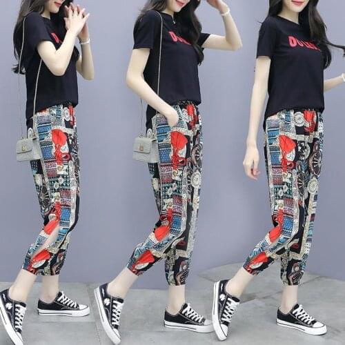 Chiffon Sports Suit Womens Summer 2020 New Fashion Foreign Style Fashion Leisure Two-Piece Set