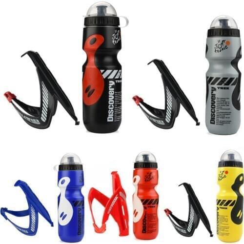 1 Set Water Bottle with Stand Bracket MTB Mountain Road Bike Bicycle Cycling Water Drink Bottle and Holder Cage Poratble 650ML