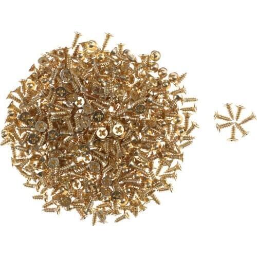 1 Pack Flat Self-tapping Screws Brass Material Golden Screws DIY Model Making Tools 2*6mm