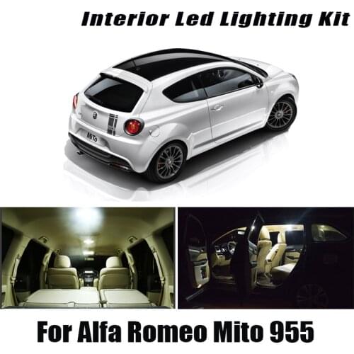 10Pcs For Alfa Romeo Mito 955 (2008-2018) Canbus Vehicle LED Bulbs Interior Map Dome Light Kit Car Accessories