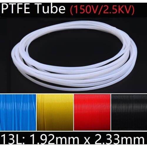 13L 1.92mm x 2.33mm PTFE Tube T eflon Insulated Rigid Capillary F4 Pipe High Temperature Resistant Transmit Hose 150V Colorful