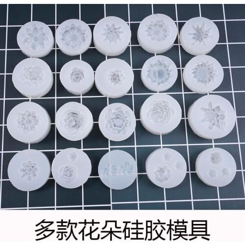 20pcs Rose Flowers Shape Silicone Mold Cake Border DIY Decoration Chocolate Sugar Craft Polymer Clay Crafts 3D Mould Tools