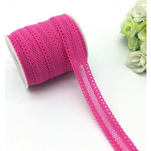 5yards/lot 5/8"(16mm) Rose Bilateral Lace Grid Fold Over Elastic Spandex Lace Band Ties Hair Accessories Lace Trim