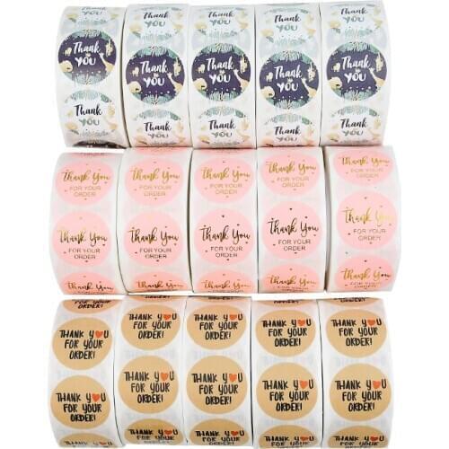 500pcs/roll Stickers Thank You Design Gift Seal Labels Envelop Stickers Easter Safari Theme Party Kids Favors Scrapbooking Craft