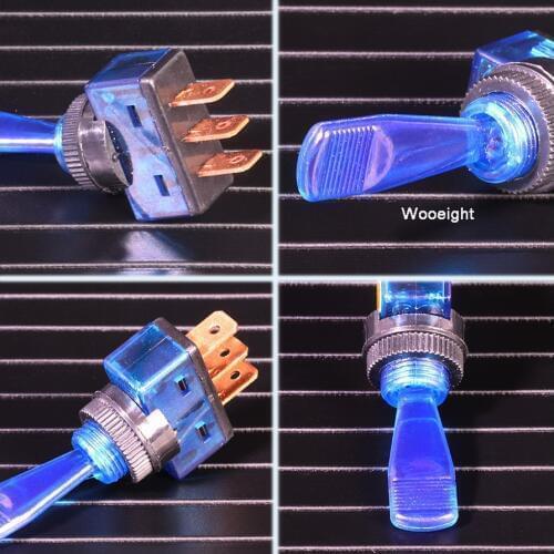 Wooeight Automotive Toggle Switch 3 Pin ON-OFF With Lamp 12V 20A ASW-13D LED Light Switch 4 Colors