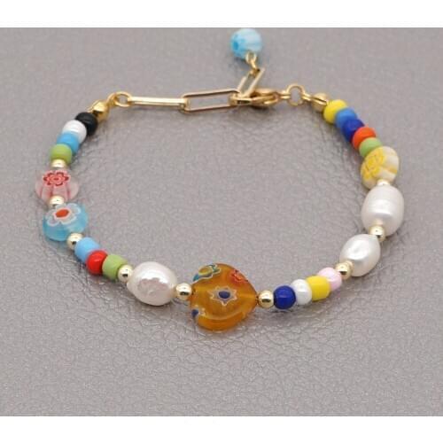 Go2Boho Beaded Bracelet For Women Bohemian Jewelry Flower Bead Freshwater Pearl Bracelets Charm Jewellery Pulsera Mujer Moda
