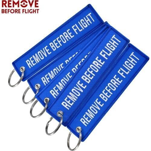100 PCS/LOT Remove Before Flight Key Chain Embroidery Keychain for Aviation Gifts Red Key Fob Motorcycle Car Key Ring Chaveiro