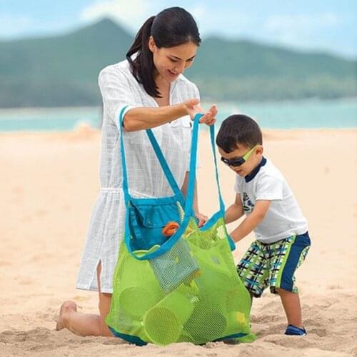 Childrens beach bag portable childrens beach toys clothes towel net bag baby toys storage debris bag ladies cosmetic bag