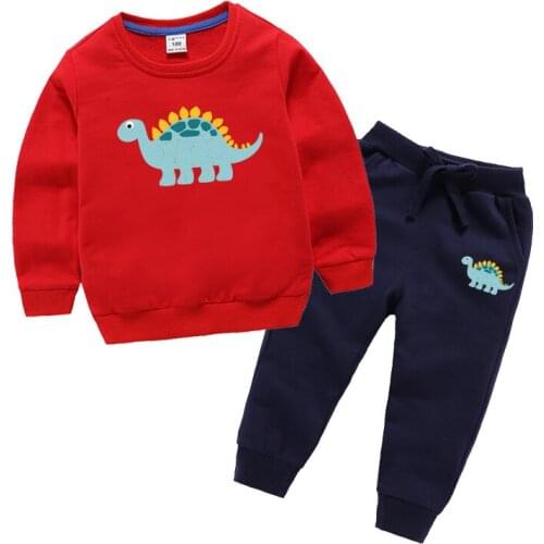 Children Boys Tops Animal Girls Clothes Long Sleeve Shirts +Pants 2pcs kids Clothing Sets