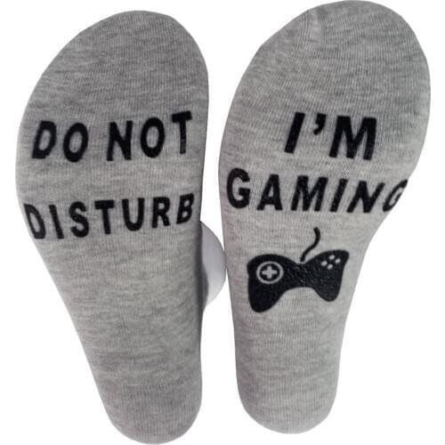 Unisex Novelty Socks Do Not Disturb I Am Gaming Funny Letter Printed Socks New AUG889