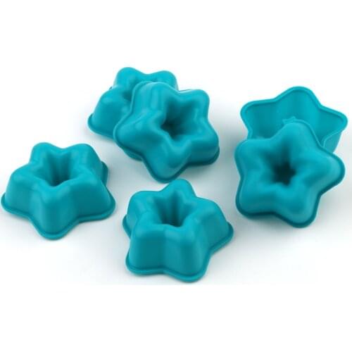 Silicone Muffin Cupcake Mold Fondant Pan Small Cake Kitchen Hollow flower Baking Pastry Tools Cake Decorating Tools 6/12PCS