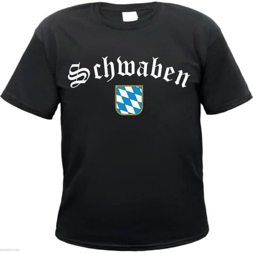 Swabia T-Shirt - Old German with Bavaria Coat of Arms - Size S to 3XL - Black