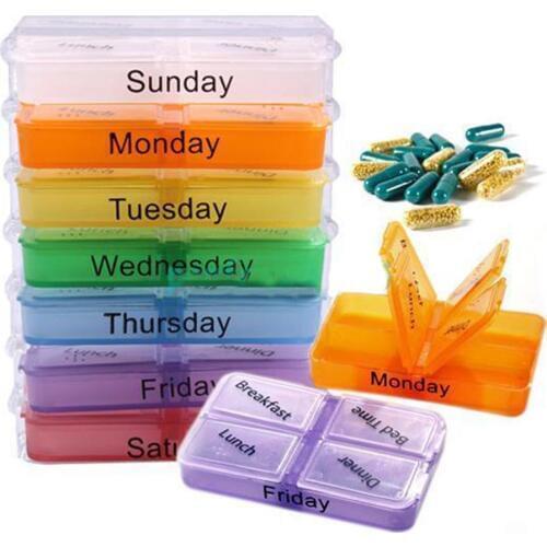 Joylife 7-Day Weekly Medicine Storage Pill Tablet Box Container Case Organizer Portable Pill Case Pill Box Dispenser