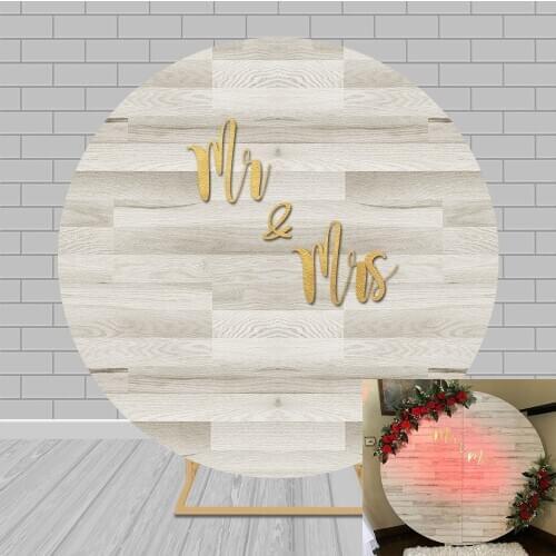 Round circle background wooden wall backdrop baby shower Wedding Party table Cover decoration Banner photo booth