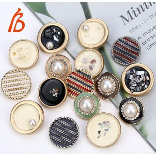Metal high foot hand sewn button point oil double match button versatile coat accessories decoration spot wholesale